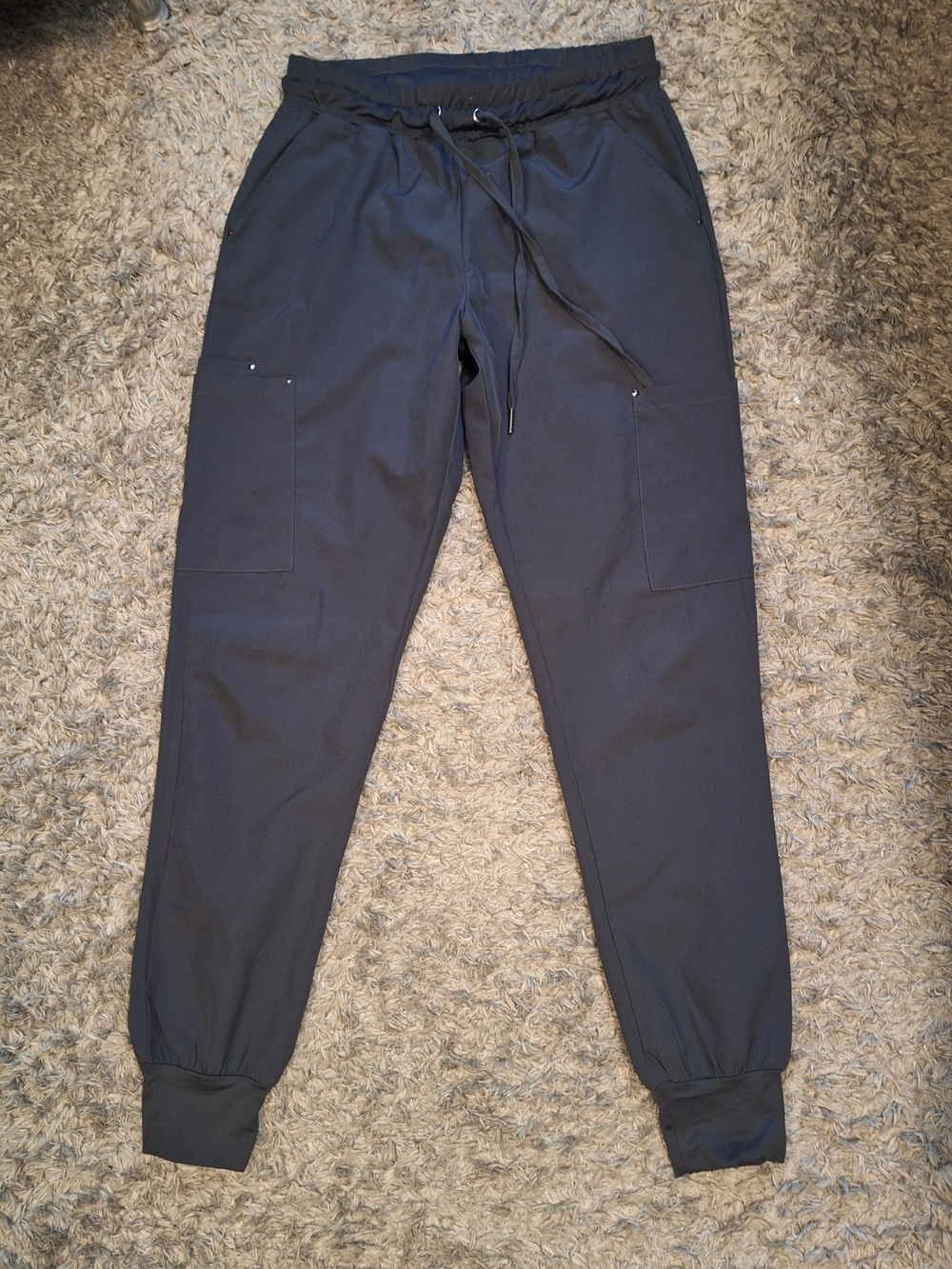 Woman's Drawstring Cargo Jogger Scrub Pants - Gray
